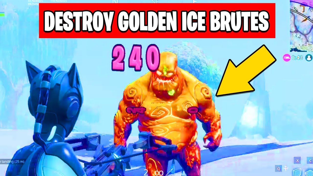 Destroy Golden Ice Brutes LOCATIONS - DAY 3 - ICE STORM CHALLENGES - FORTNITE BATTLE ROYALE