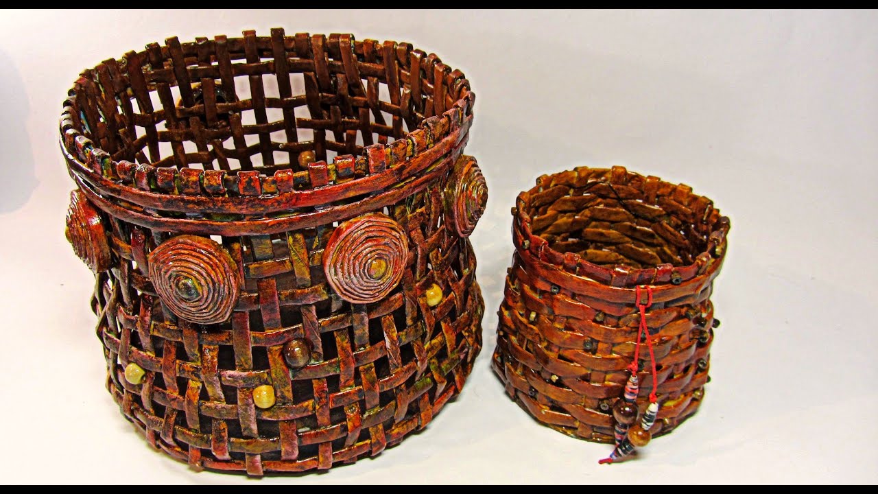 Como hacer cestas de papel periódico. Newspaper basket.