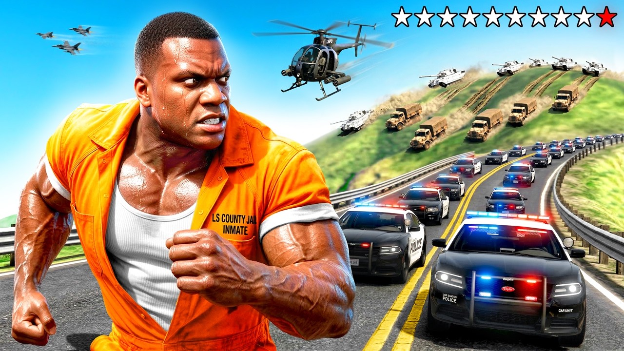 GTA 5 - 10 STAR WANTED LEVEL vs STRONGEST MAN!