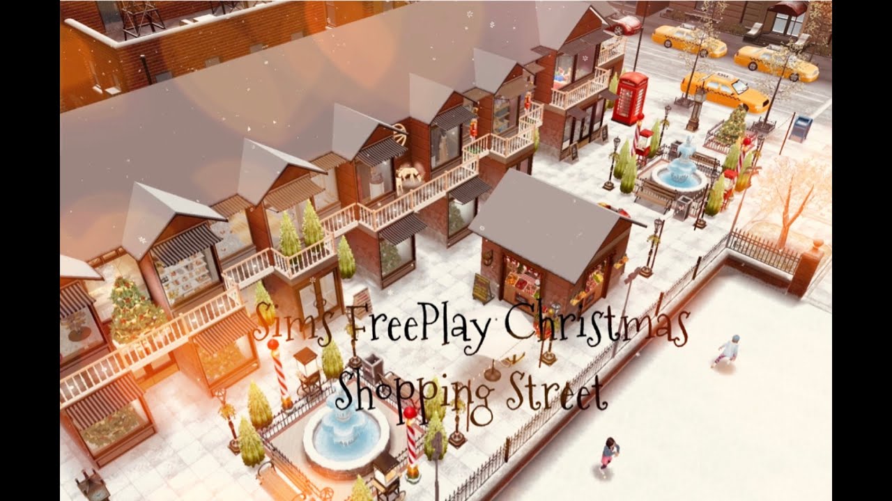 Sims FreePlay Christmas Shopping Street 🎅🏻🛍️ Floor Plans included 😊🎄