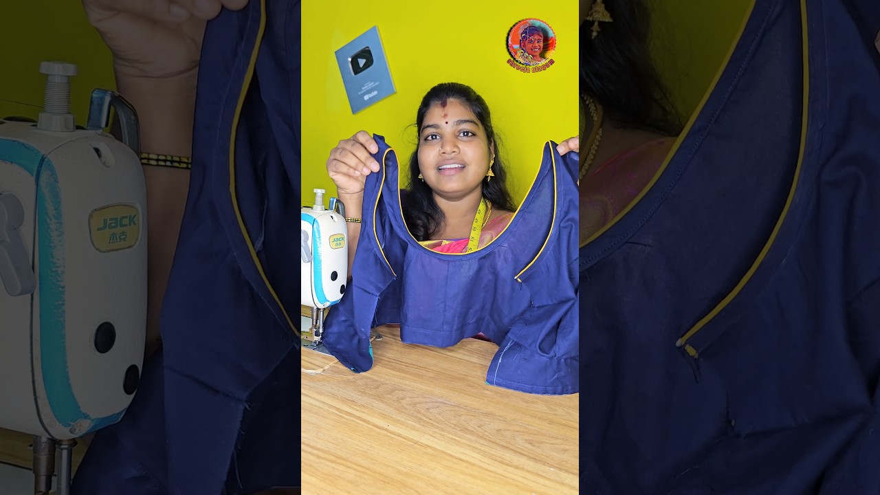 blouse neck piping stitching #tailoring #sewingtips #blousedesign #sewing #necklace