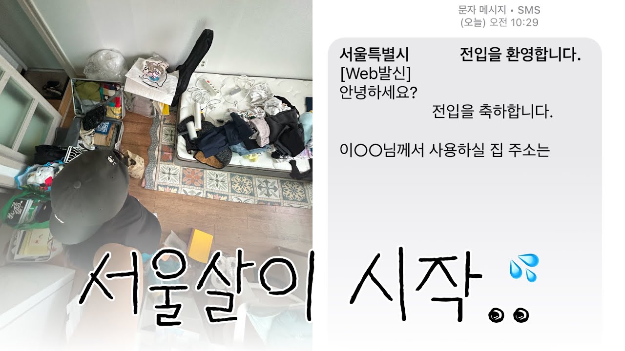 [vlog] 🏡 서울살이 시작 자취 브이로그 I 전입신고, 부동산 발품과 꿀팁, 이사하기