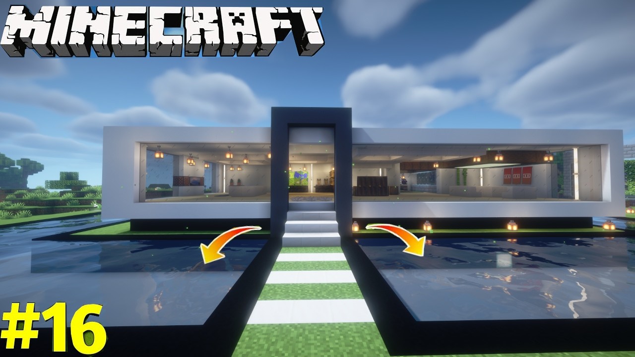 UPGRADEING MODERN HOUSE  IN MINECRAFT GAMEPLAY #16