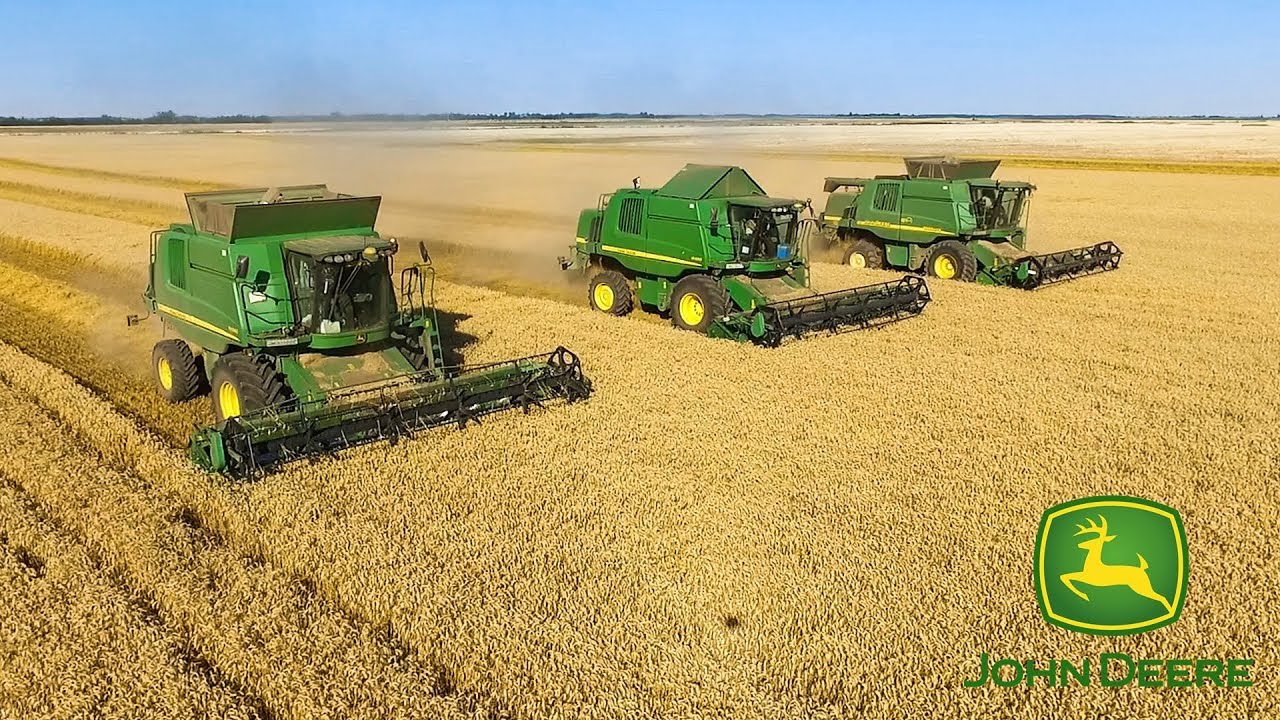 Búza aratás 2018 - 3x John Deere Combine + 4 JD Transport + 2 MAN | Żniwa 2018
