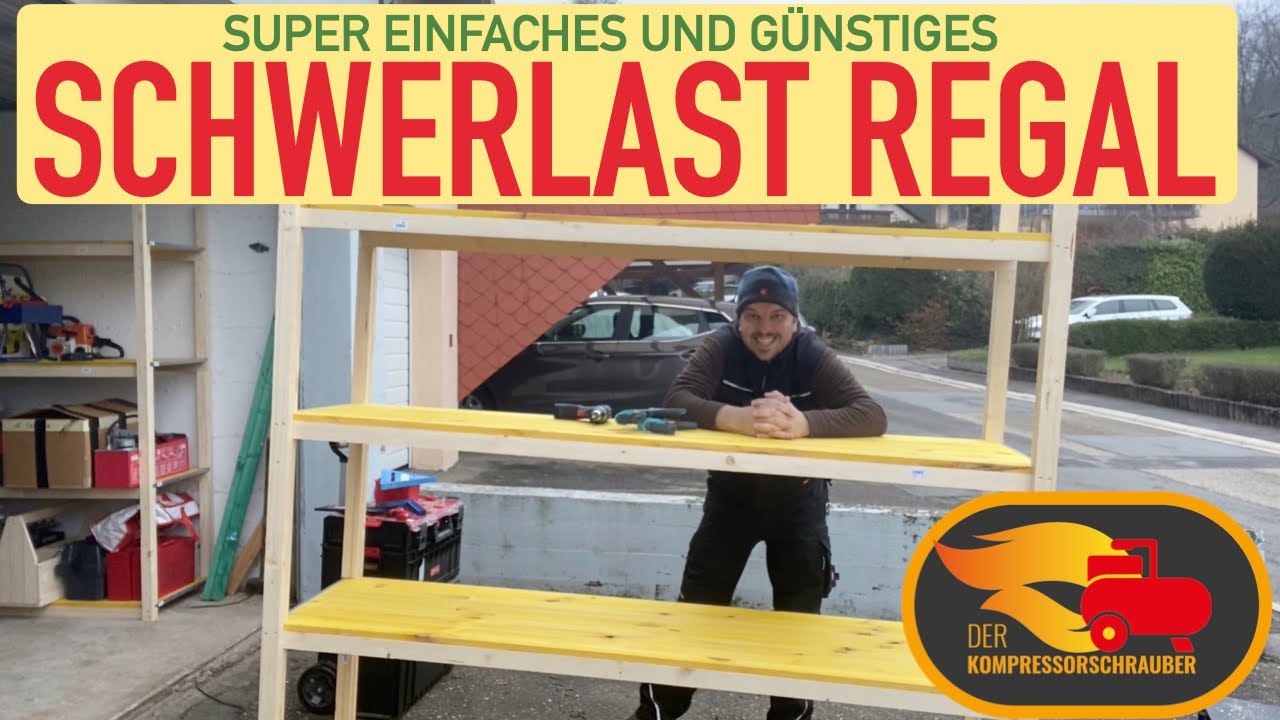 Schwerlast Regal super einfach selbst gebaut! Lagerregal f&uuml;r Ordnung!