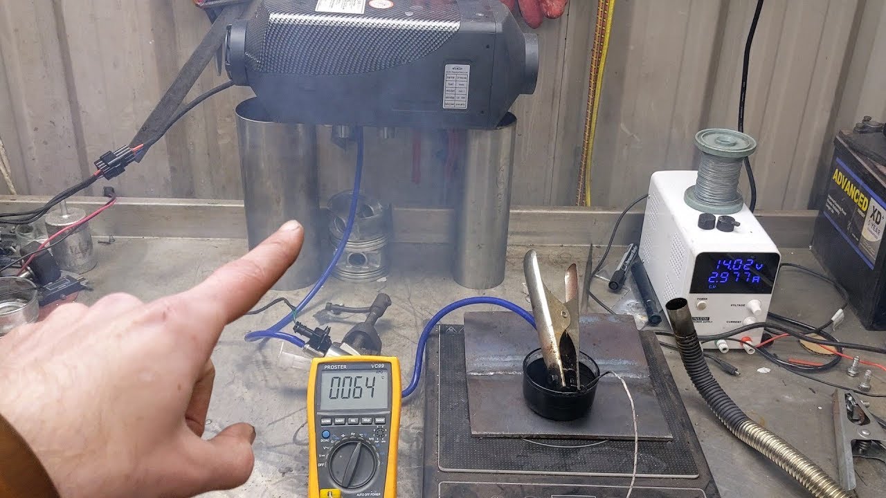 Diesel heater on waste oil & heated veg oil