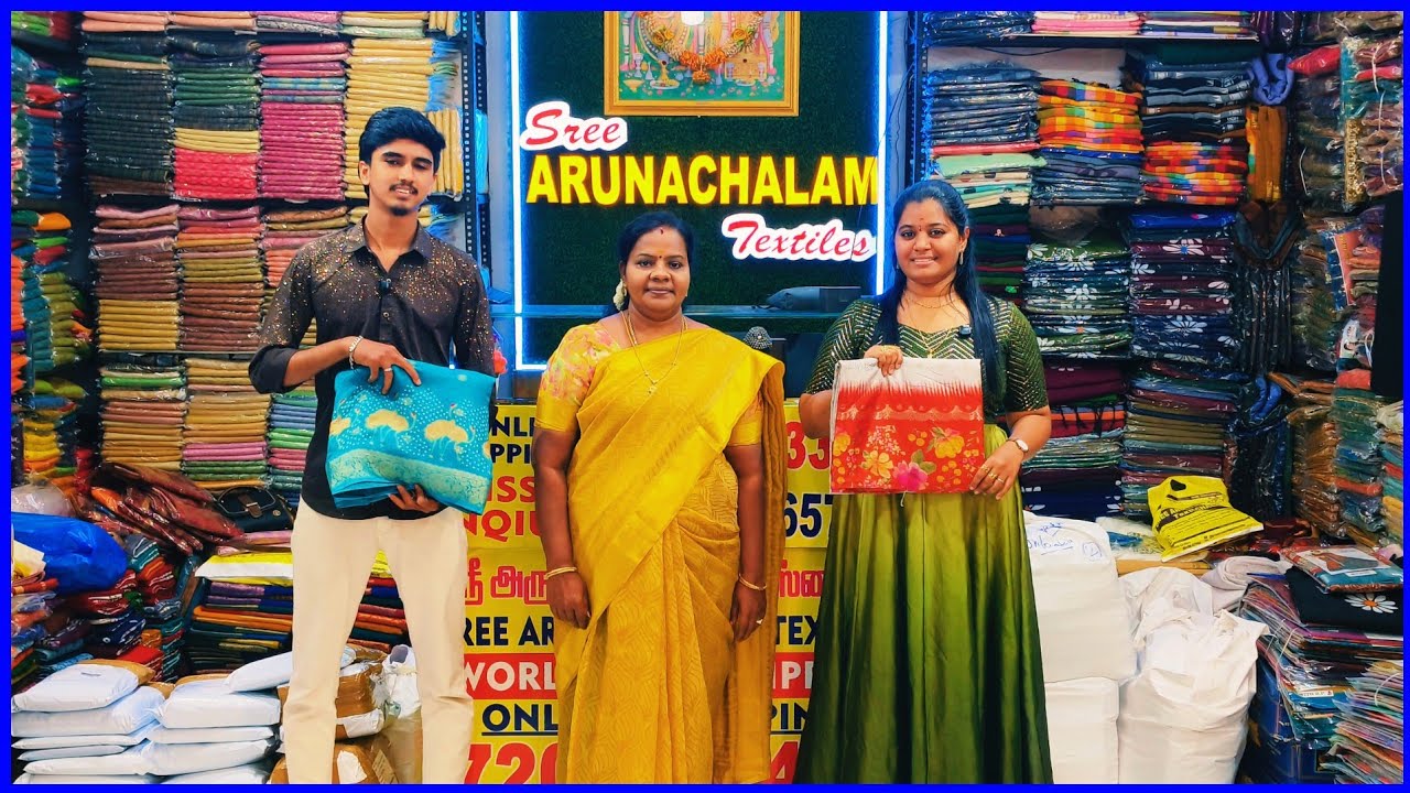 🔵 Vannarapettai's Biggest Wholesale Saree Shop ☑ Sree Arunachalam Textiles Vannarapettai, Chennai