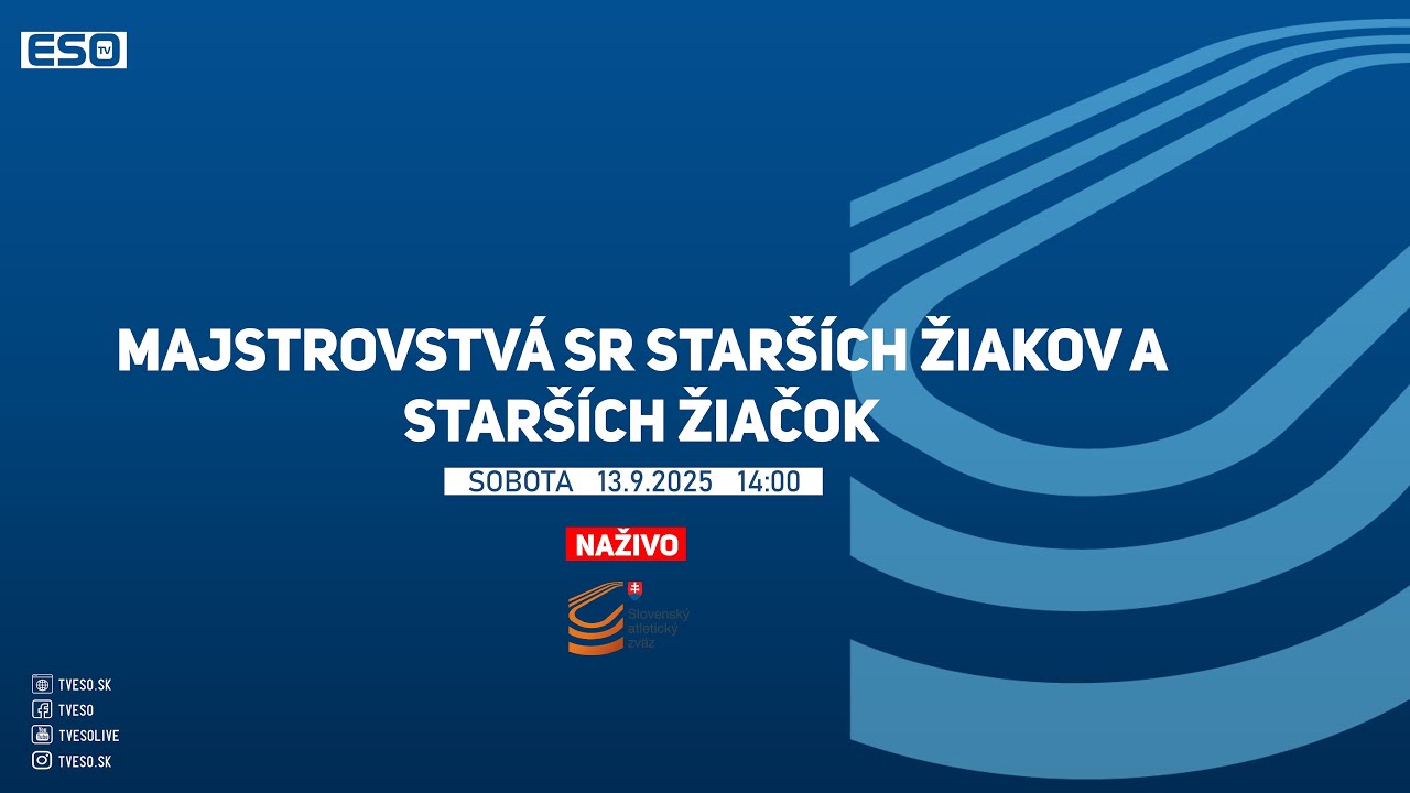 Majstrovstvá SR starších žiakov a starších žiačok, 13.9.2025