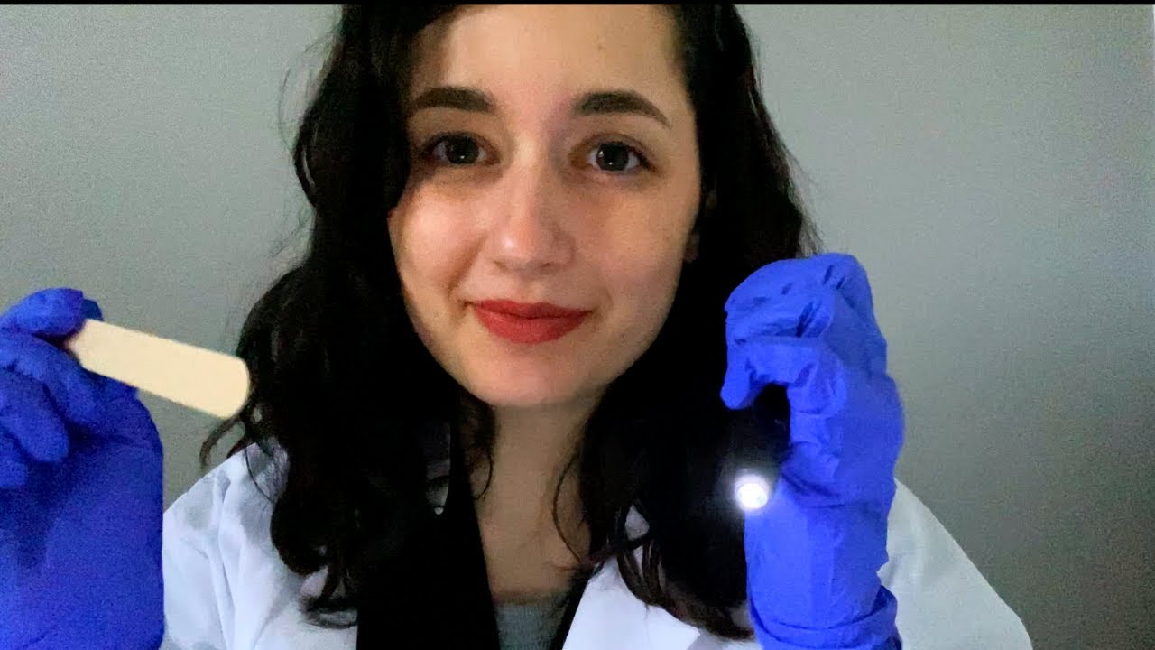 ASMR| Medical Exam-Soft Spoken ( Checking throat, light triggers, medical gloves)