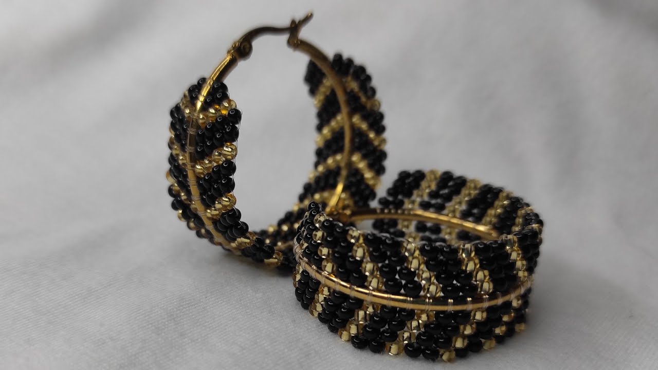 ▪️ARETES EN MOSTACILLA TEJIDOS SOBRE CANDONGA/ How to make beaded jewerly- Beading Tutorial