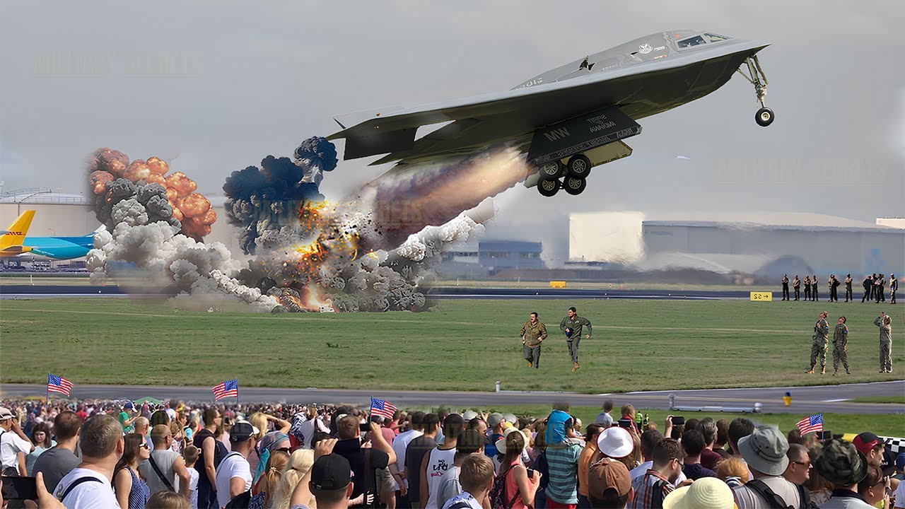 Женщина-пилот ВВС США B-2 Spirit совершила аварийный взлет на полной скорости!