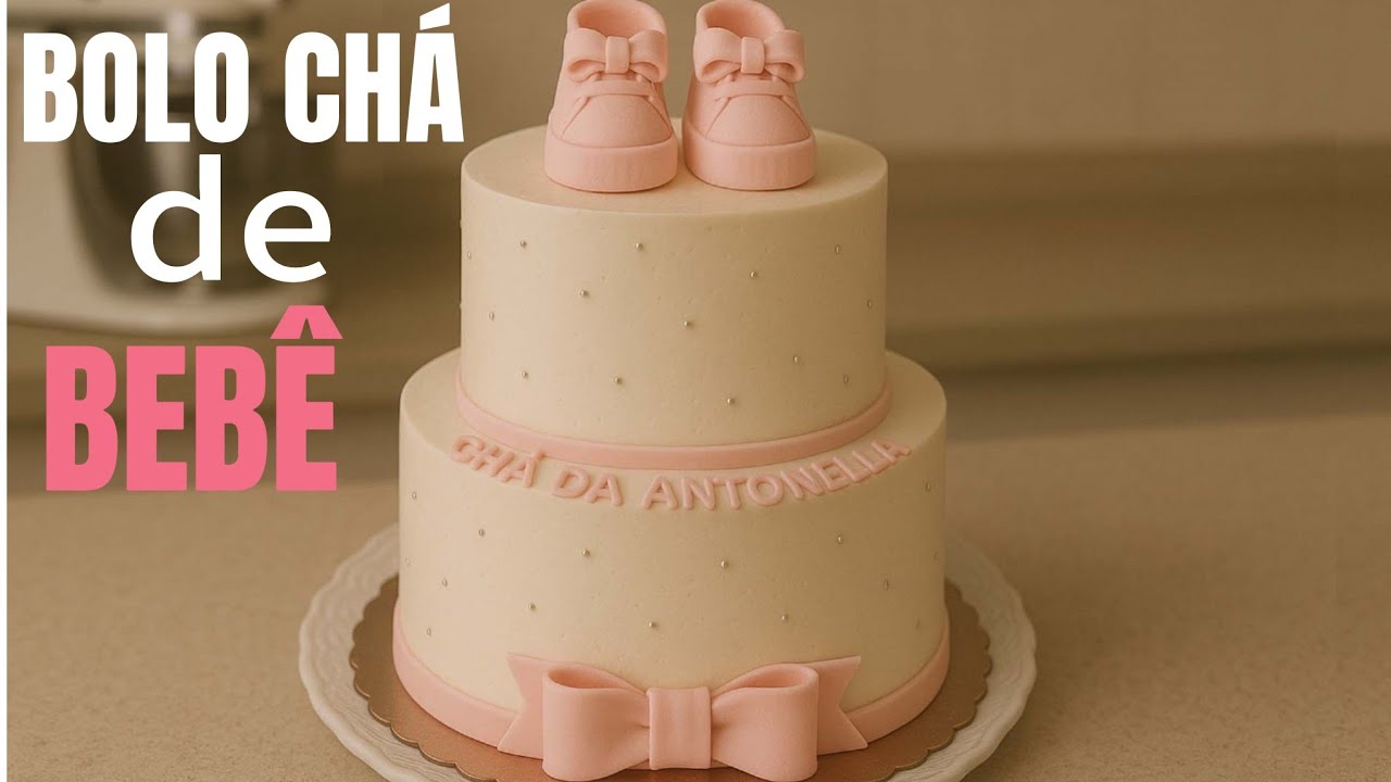 BOLO CHÁ DE BEBÊ COM COBERTURA EM GANACHE ULTRA RESISTENTE / VÍDEO COMPLETO  😱@PARISCAKEDESIGNER