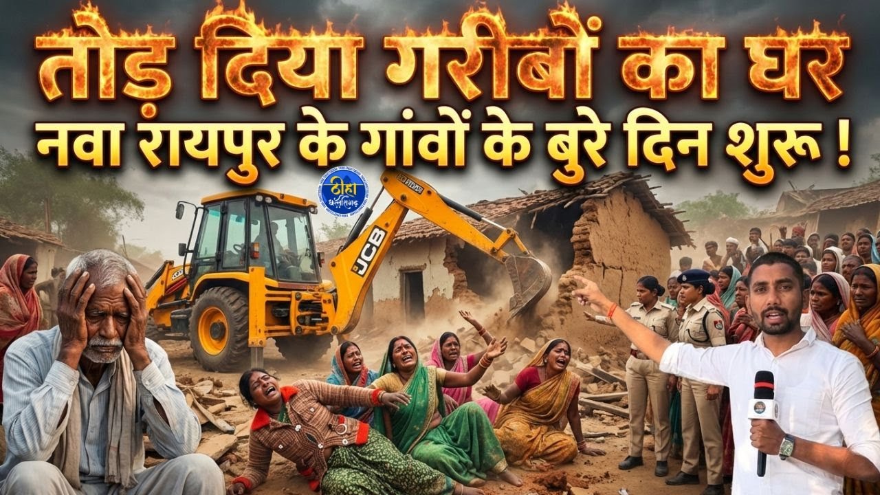 OMG: नवा रायपुर के नवागांव में चला बुल्डोजर,  परिवार हुआ बेघर | Raipur | Navagaon | Ground Report