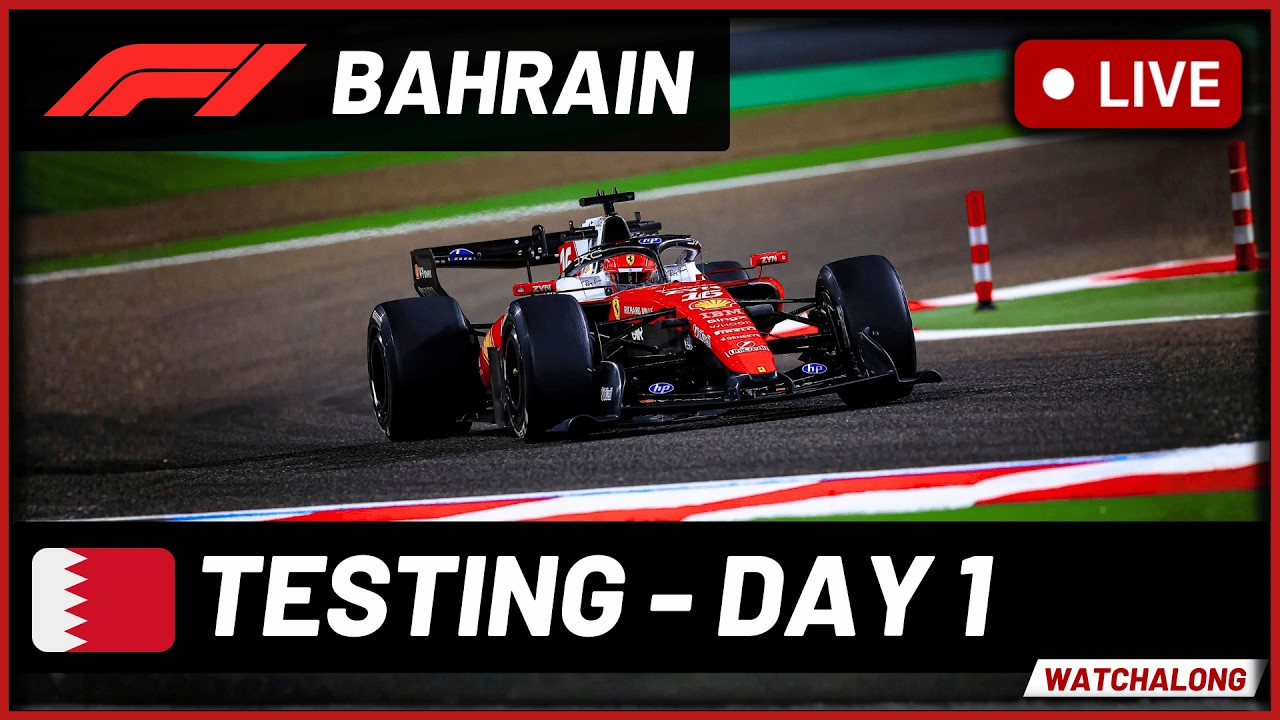 🔴F1 Live Bahrain Testing - Live Timings + Commentary (Day 1 - Test 2)