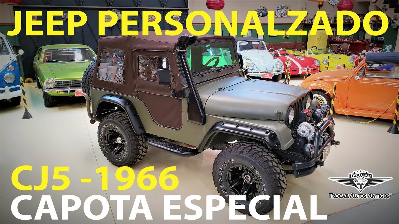 UM 4X4 ANTIGO E MODERNO! Jeep CJ5 1966, capota especial, 2.0 totalmente personalizado! Trocar A. A.