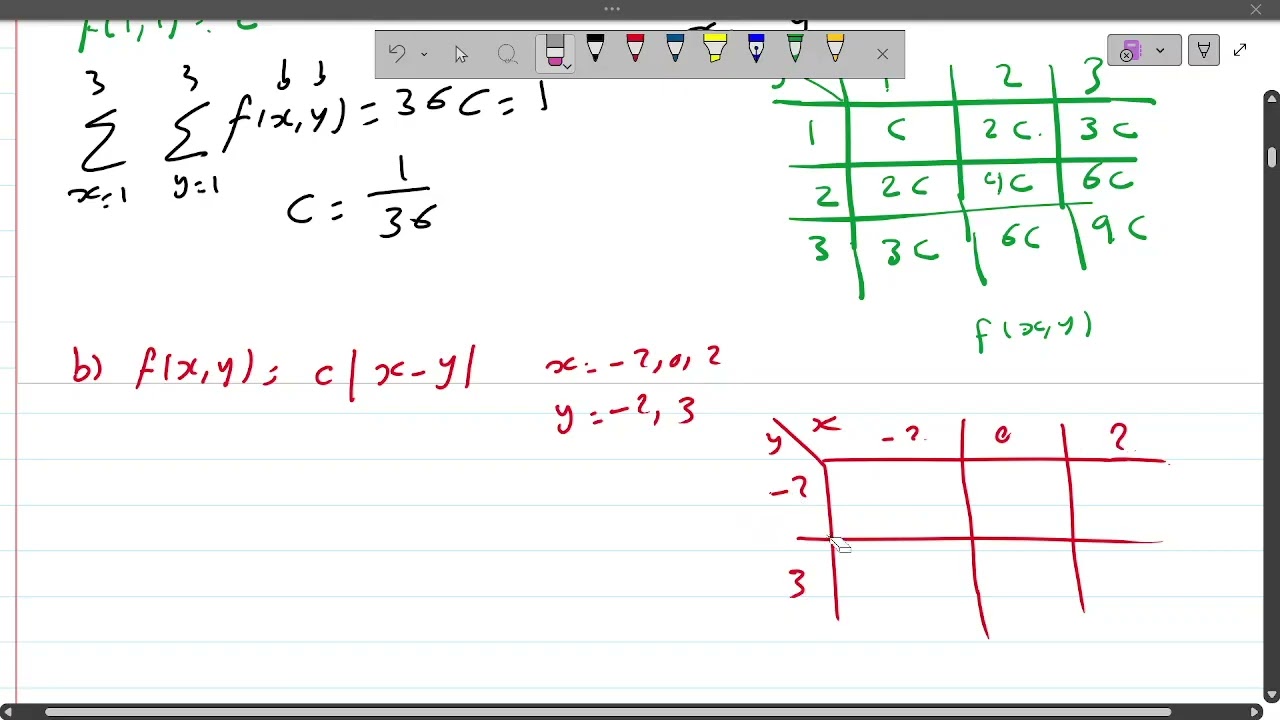Joint Probability Distribution (Discrete & Continuous) - Solved Exercices|حل تمارين