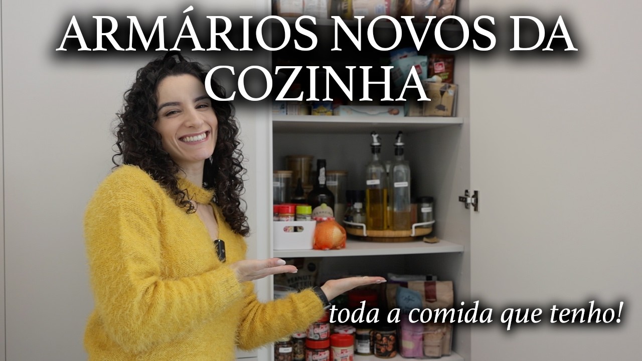 TUDO O QUE TENHO NOS MEUS ARMÁRIOS DE COZINHA - comida para uma alimentação saudável e equilibrada