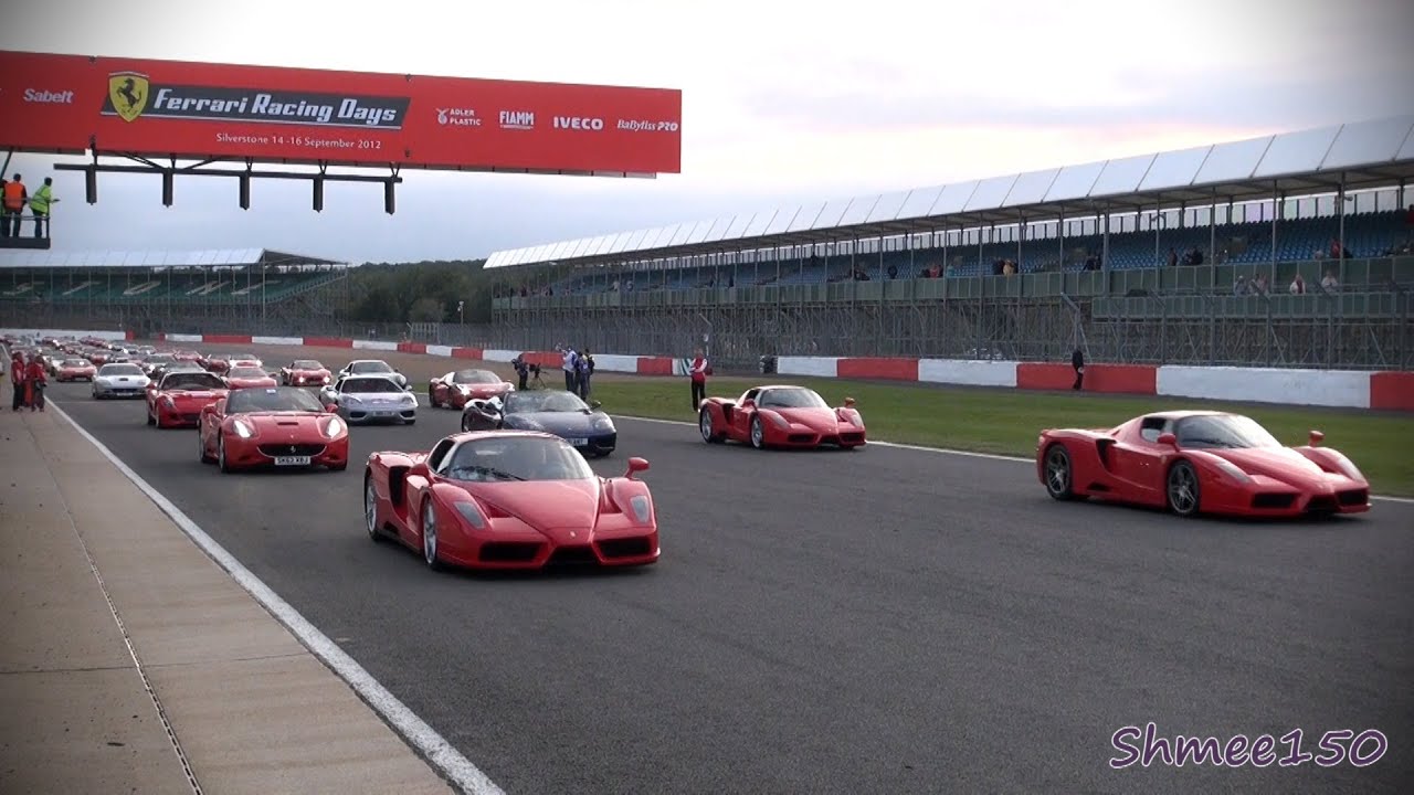 WORLD RECORD: 964 Ferrari Cars Parade Around Silverstone F1 Circuit