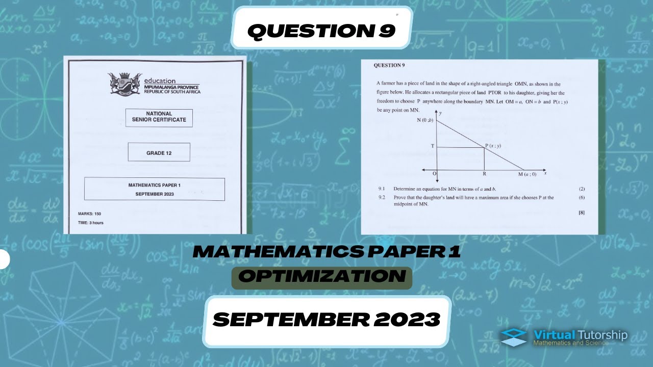 SEPTEMBER 2023 (MPUMALANGA): MATHS P1 | OPTIMIZATION (GRADE 12)