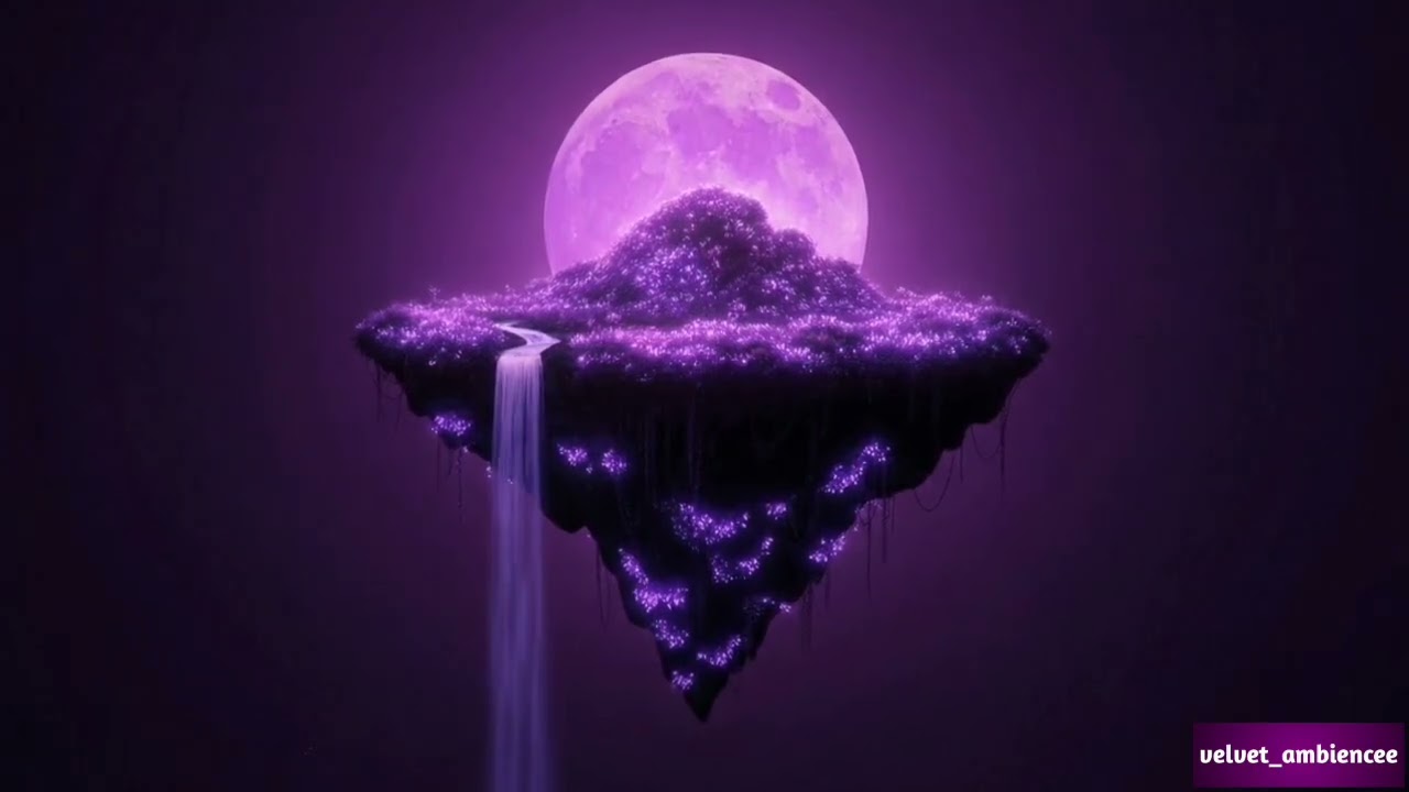 Sacred Neon Violet Waterfall 🌙 Deep Sleep Ambience | Healing Frequencies 432Hz 741Hz 963Hz