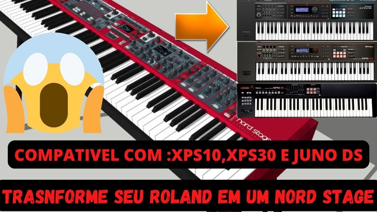 TRANSFORME SEU ROLAND XPS-10,XPS-30 E JUNO DS EM UM NORD STAGE #roland #nord (PACK RED KEYS) #teclas