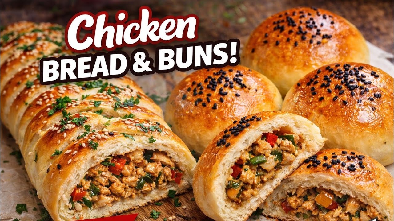 “Fluffy Chicken Buns & Bread Recipe | Step by Step Homemade Chicken Bread” @spicestrol 