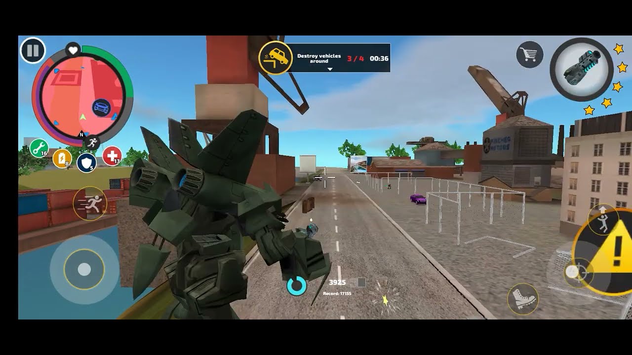 Rope hero vice town (Robot jet airplane performing stunts in the air) #ropeherovicetowngame 