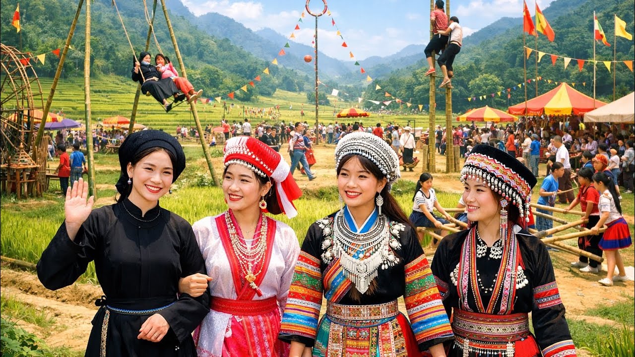 Vui xuân lễ hội xuống đồng truyền thống xã hợp Thành,lào cai 2026. hội truyền thống dân tộc.