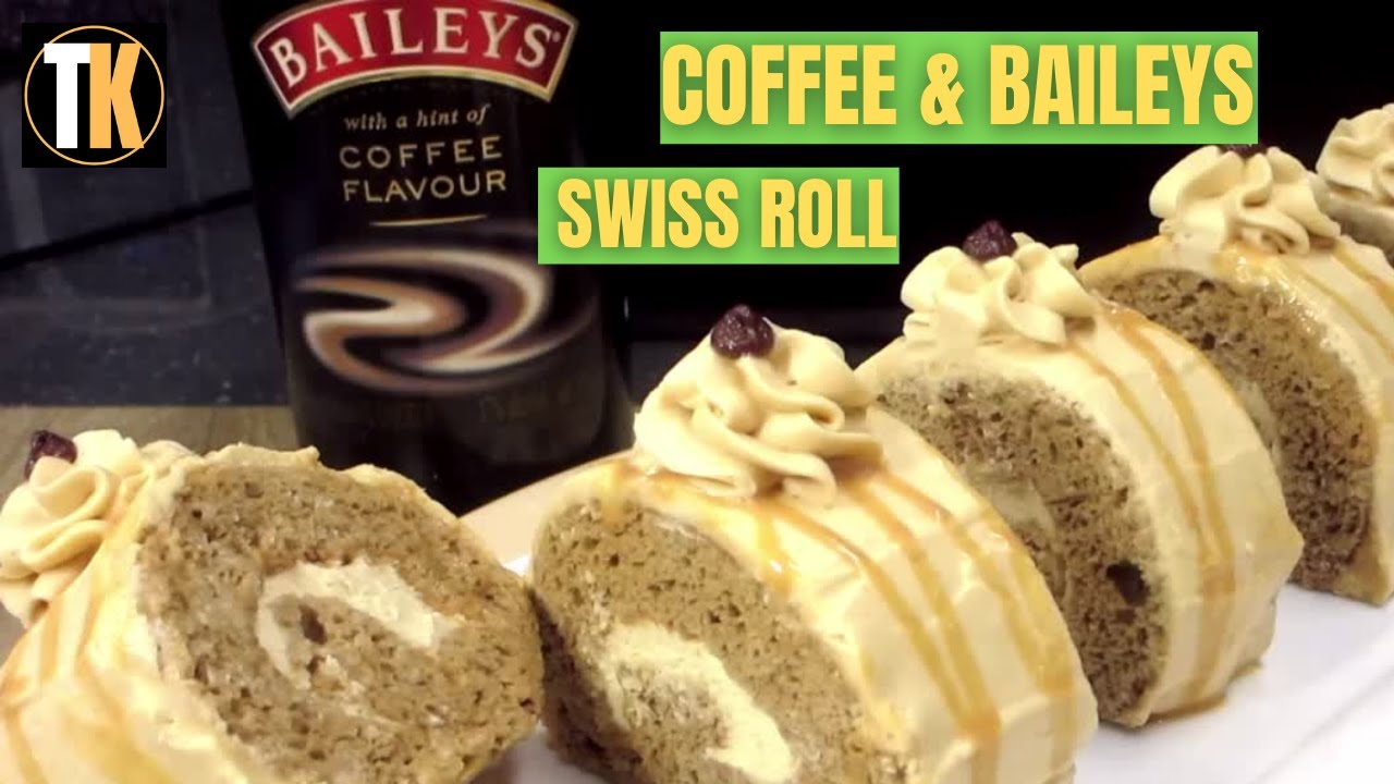 How to make the BEST Coffee Baileys Swiss Roll (with Baileys Irish Cream Liqueur) | Trickeys Kitchen