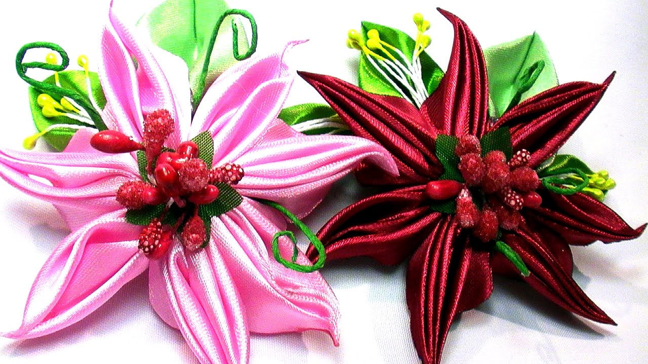 DIY flower ribbon tutorial - How to Make a Kanzashi Flower | DIY Tutorial for Beginners