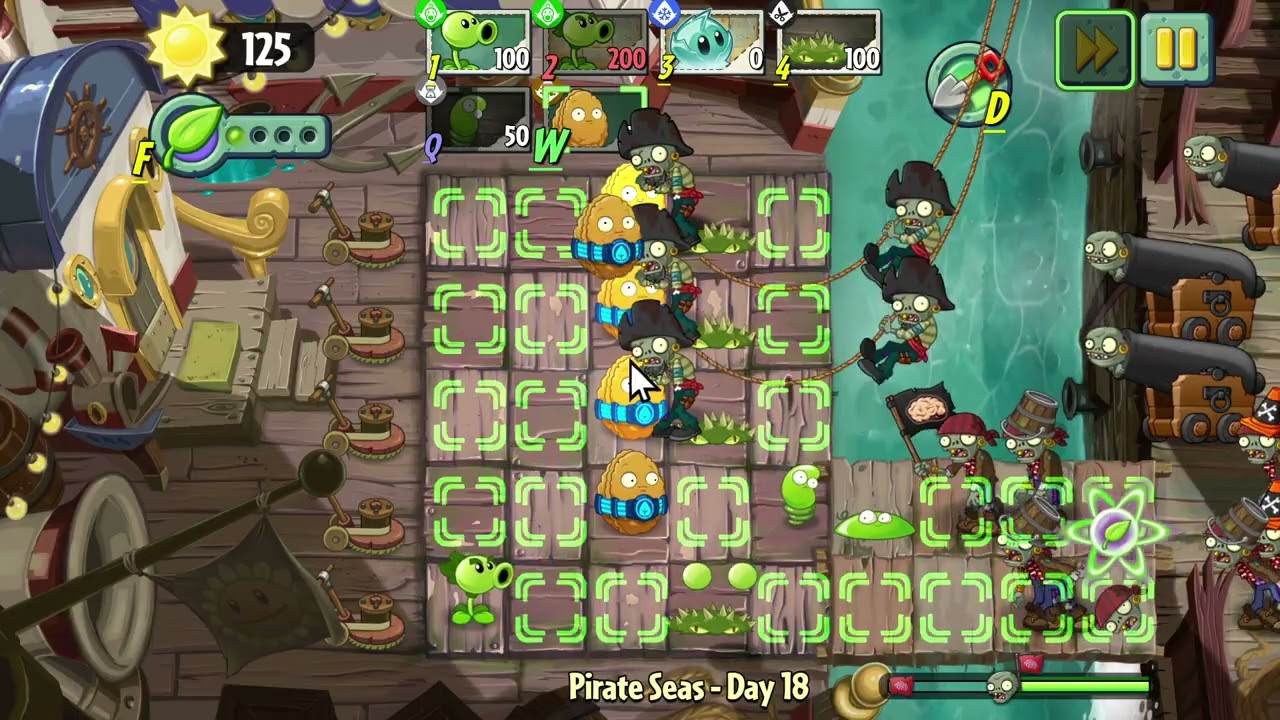 PvZ2 Gardendless - pirate seas level 18