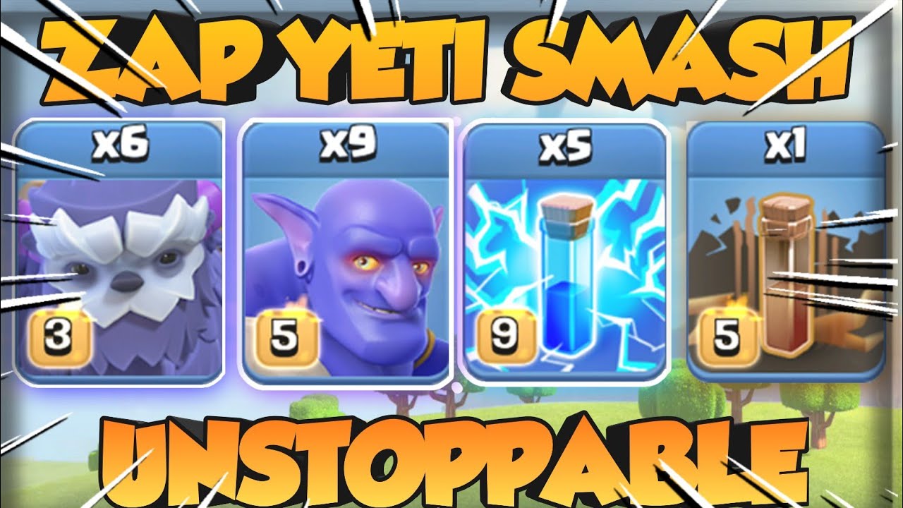 TOO EASY || ZAP YETI SMASH ||NEW TH13 ATTACK STRATEGY || OP ATTACKS IN CHAMP 1 CWL  | CLASH OF CLAN