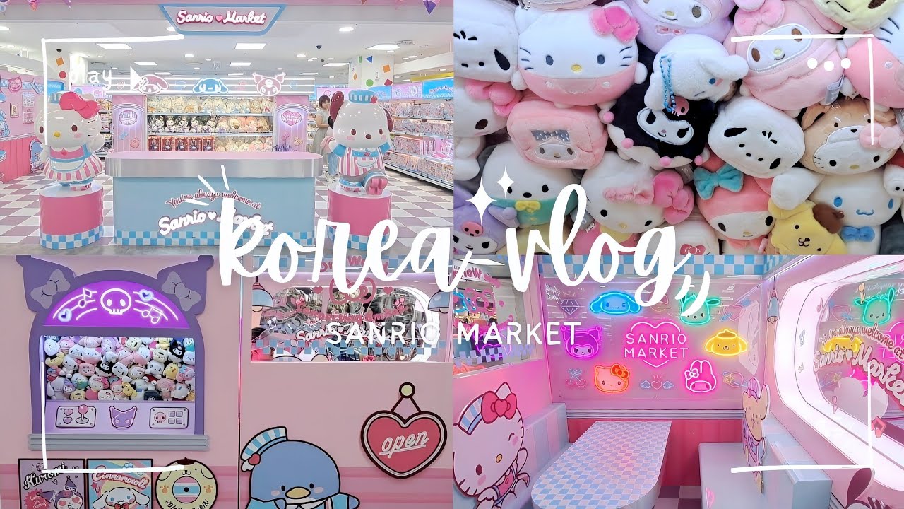 SHOPPING IN KOREA VLOG 🇰🇷 sanrio market the cutest toys, plushies, stationary 🍰🎀🧸