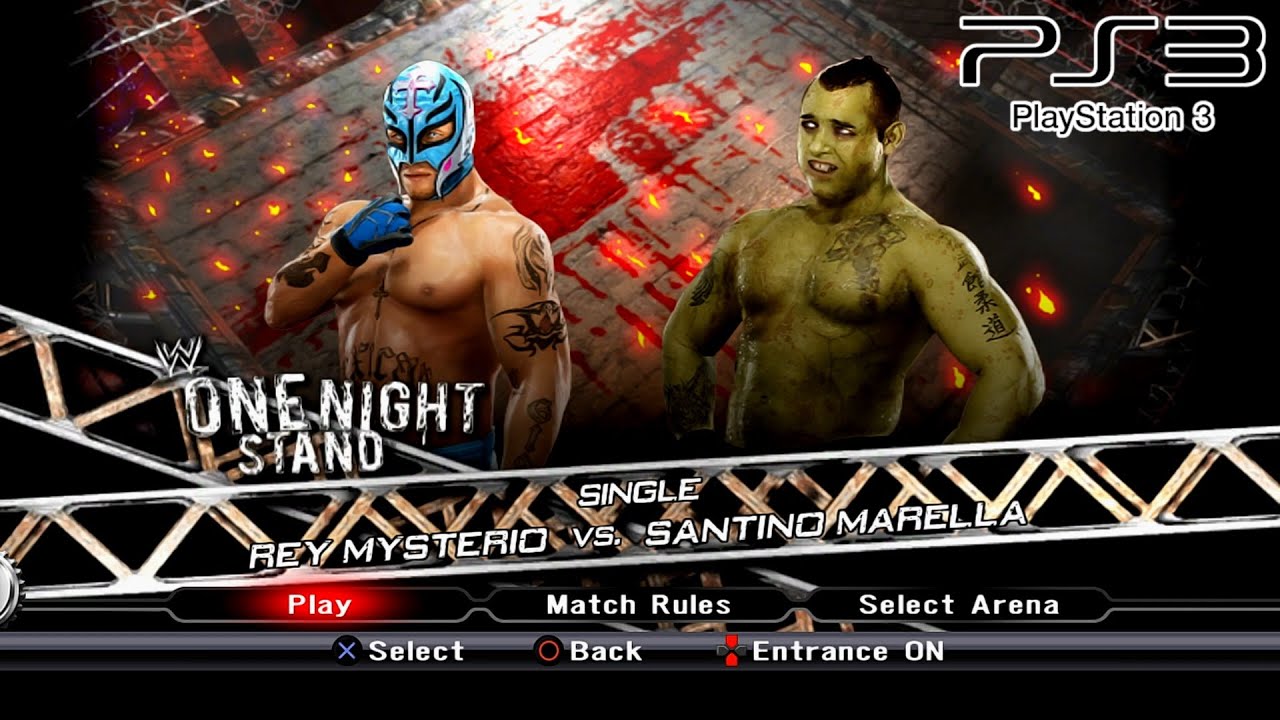 WWE SmackDown VS Raw 2009 PS3 - Rey Mysterio VS Santino Marella [2K][mClassic]