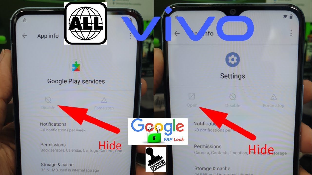 All VIVO Android 11 FRP HIDEN Disable Apps, HIDEN Google play service, HIDEN Settings Bypass Done..