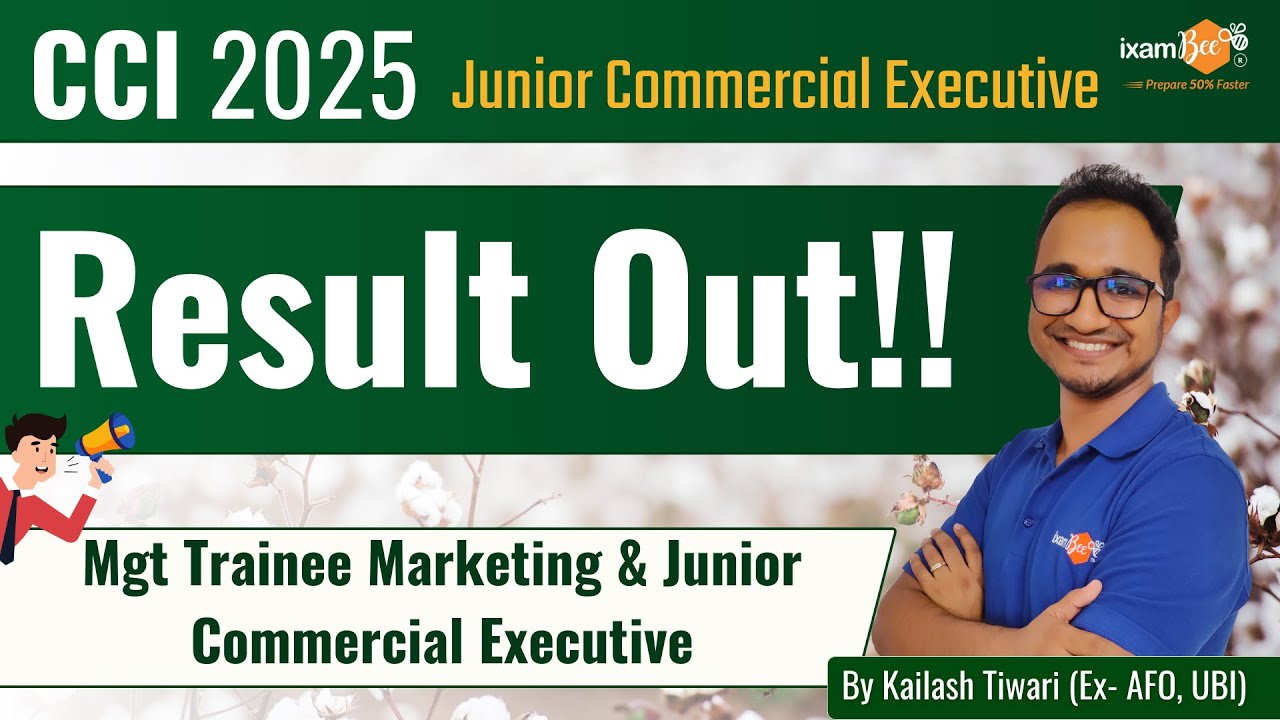 CCI 2025|| Final Result out || Manager Marketing & Junior Commercial Executive | By Kailash Sir