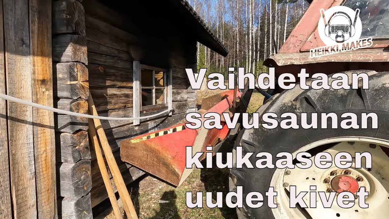 Vaihdetaan savusaunan kiukaaseen kivet