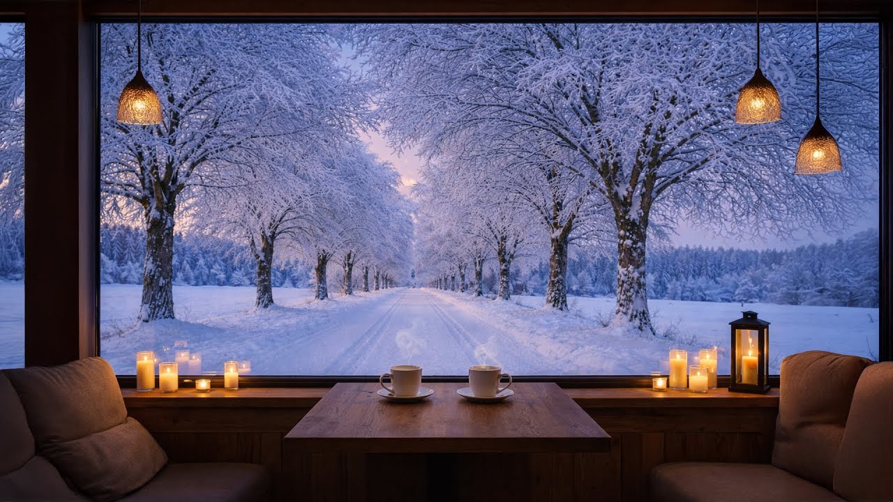 Soft Piano by the Winter Window | Quiet Evening Café | 3 Hours 12 Minutes