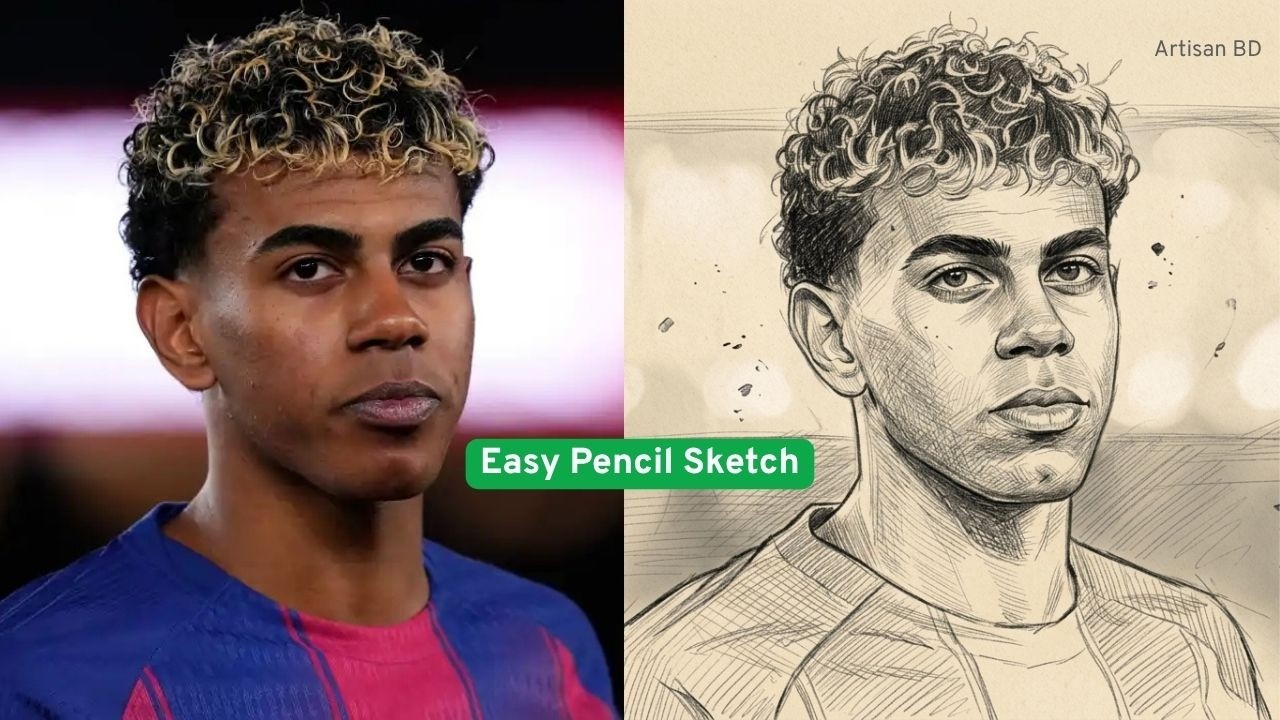 How to Draw Lamine Yamal 🎨 Easy Pencil Sketch Tutorial