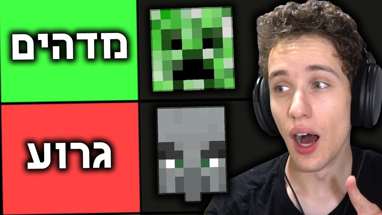 מדרג את כל המפלצות במיינקראפט.