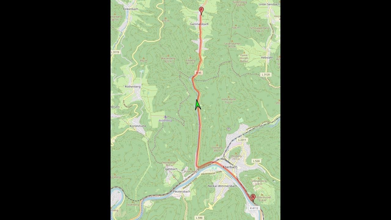 Autofahrt Neckartal/Odenwald (HD/ERB): Eberbach ---:--- Gammelsbach
