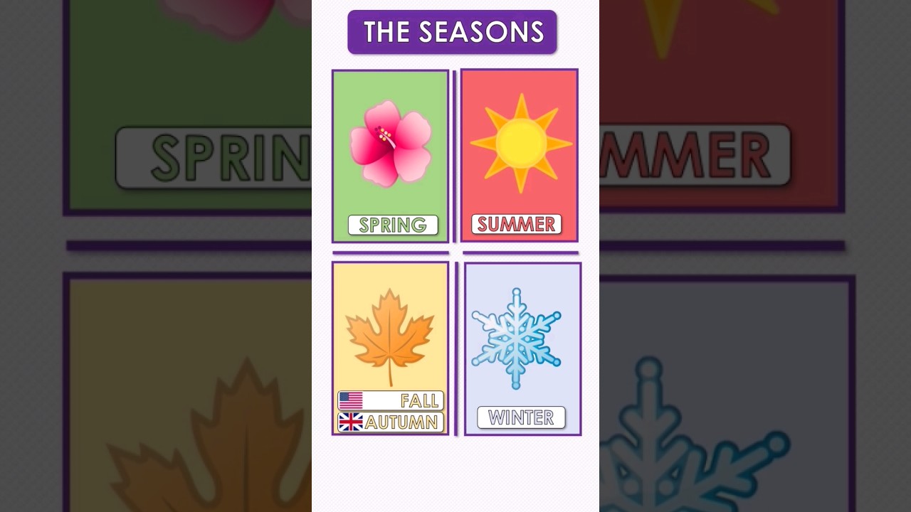 Seasons Vocabulary in English