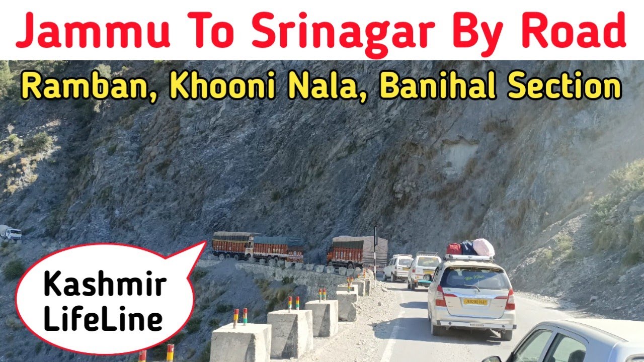 Kashmir LifeLine : jammu srinagar highway road { Accident Ho gya } | ramban banihal road update
