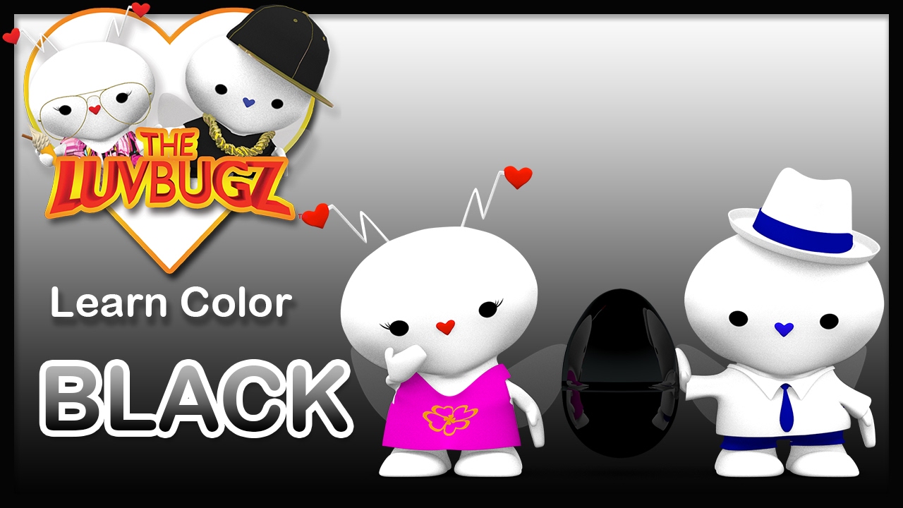 Learn BLACK Colour | 3D Surprise Eggs & The LuvBugz | ESL EFL
