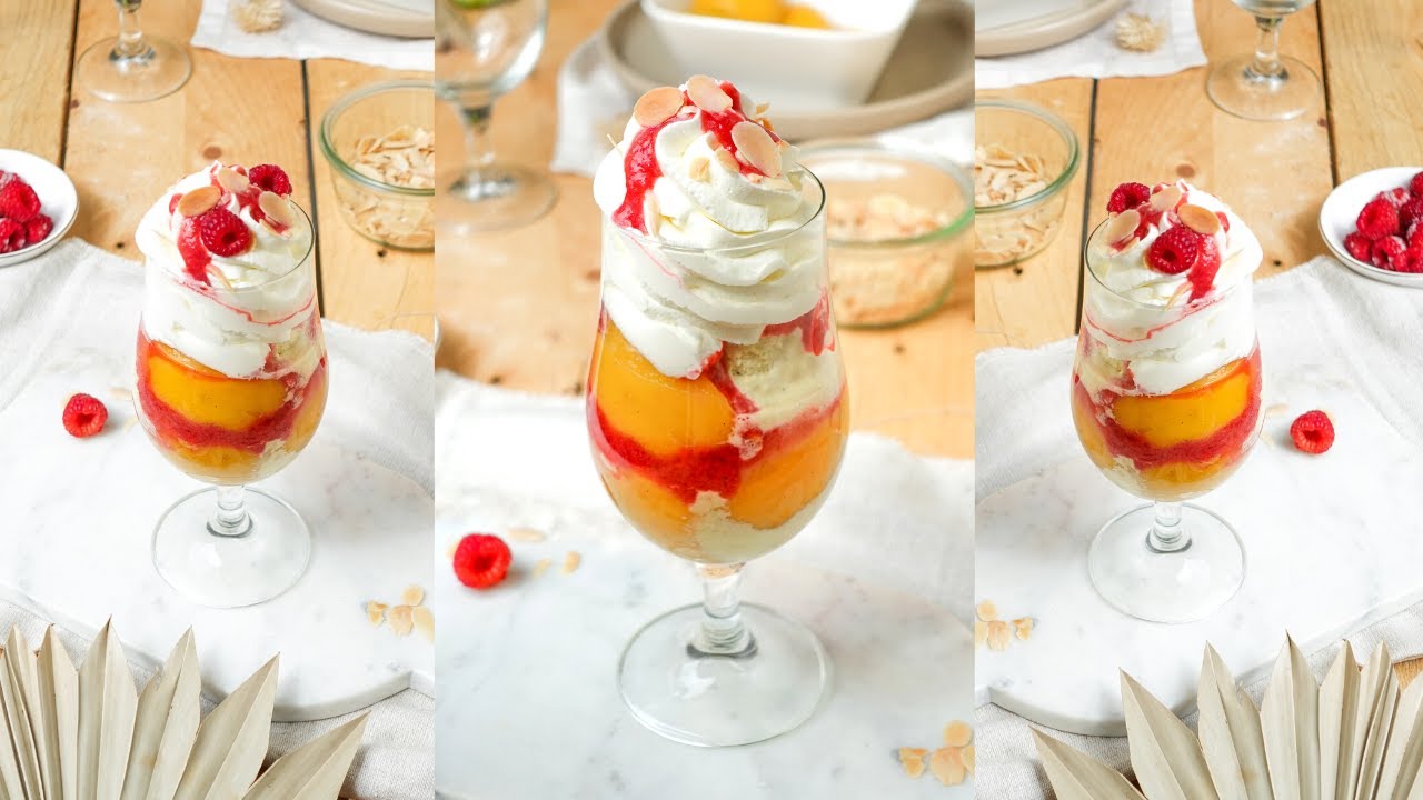Glace Pêche Melba