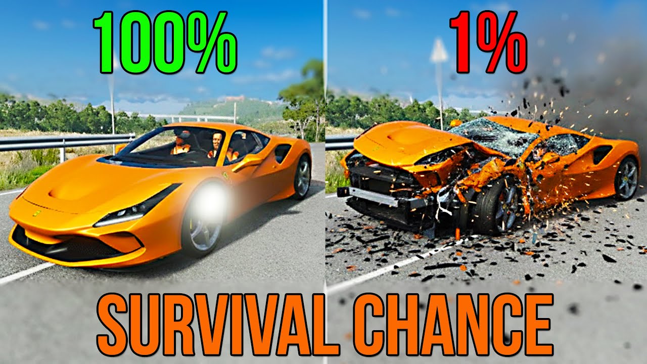 BeamNG.drive Survival Chance (With Dummies) | Realistic Car Crashes #4