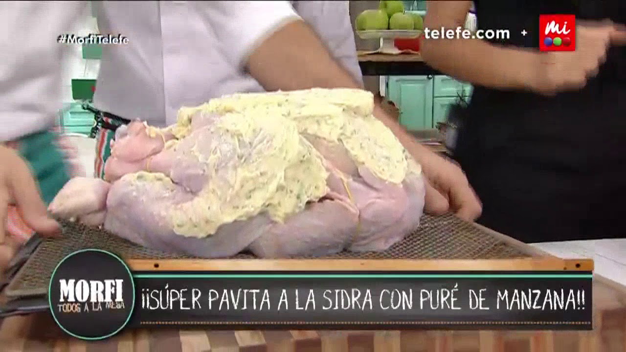 Pavita a la sidra con puré de manzana - Morfi