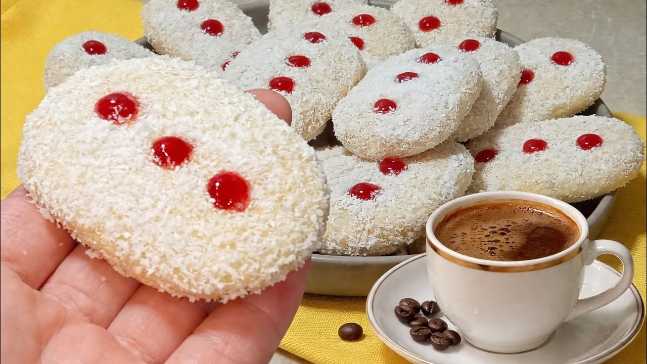 حلوة جافة بدون زبدة تذوب في الفم 🍪بنكهة البرتقال المنعشة 🍊ولمسة جوز الهند 