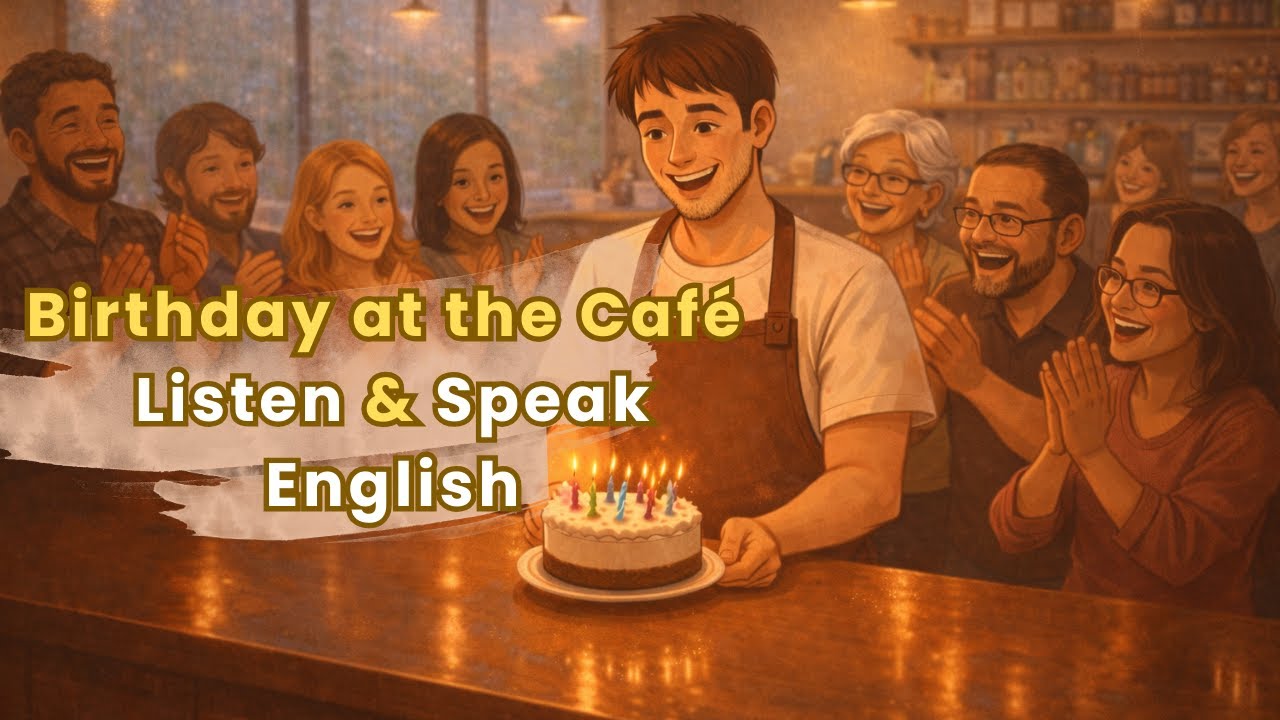 Learn English Listening & Speaking | Birthday at the Café