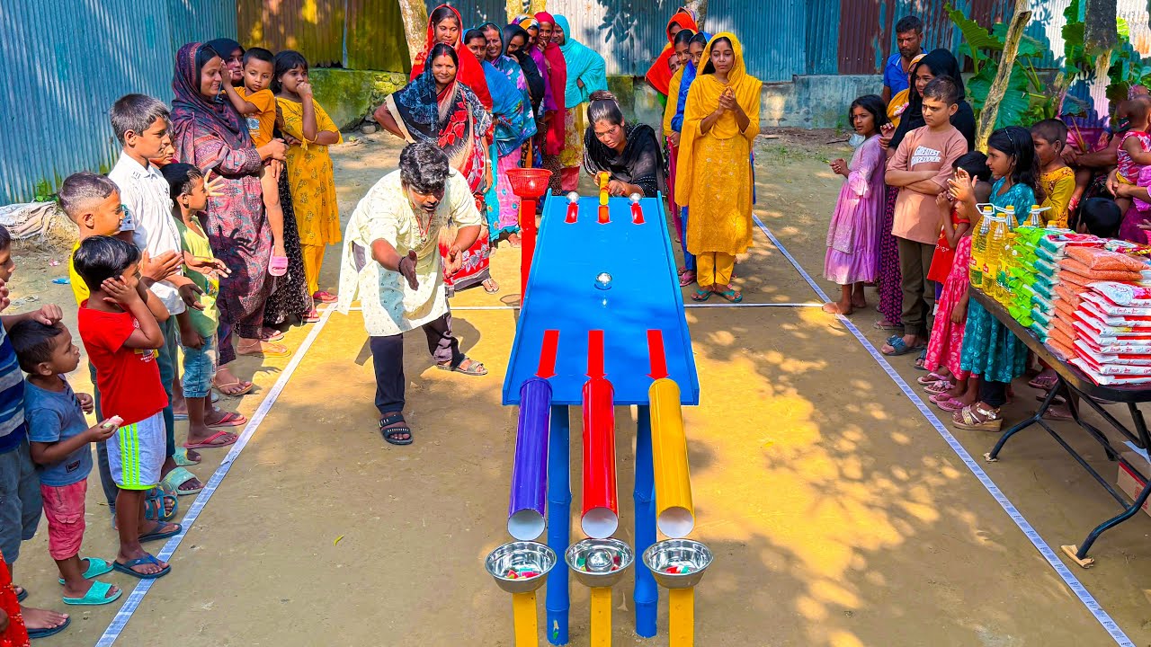 কিউ স্টিক দিয়ে ৫বল মেরে পাইপের সুরঙ দিয়ে ৩রিসিভারে ফেলার এ কেমন আজব চ্যালেঞ্জের মুখে গ্রামের আপারা !